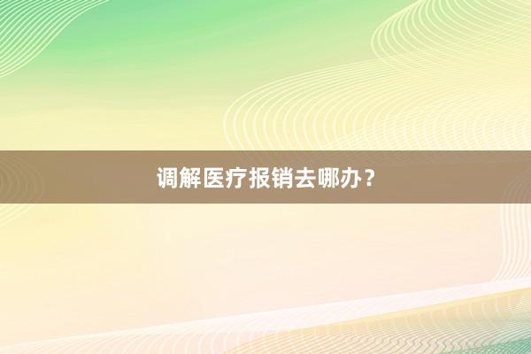 调解医疗报销去哪办？