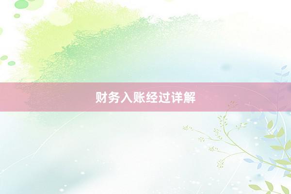 财务入账经过详解